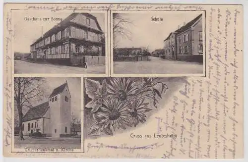 33891 Mehrbild Ak Gruss aus Leutesheim - Gasthaus zur Sonne, Schule, Kirche 1914