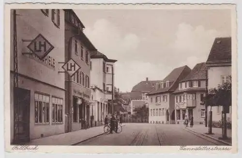 08245 Ak Fellbach - Cannstatterstraße mit Kino Lichtspiele LH und Cafe um 1920