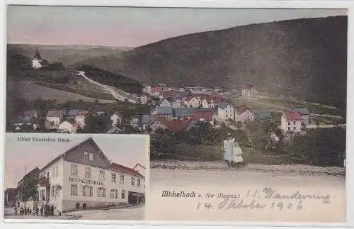 83712 AK Michelbach a. Aar - Hotel Deutsches Haus und Totalansicht 1906