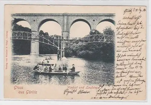 46769 Ak Gruß aus Görlitz Viaduct und Laufsteg 1900