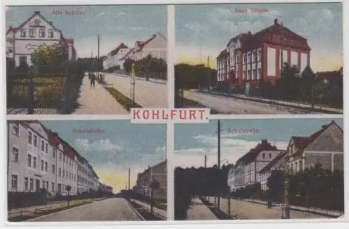 89434 AK Kohlfurt - Alte Schule, Neue Schule & Schulstraße, Straßenansicht