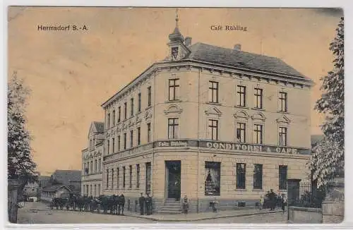 45365 Ak Hermsdorf S.-A. Conditorei & Café Rühling 1917