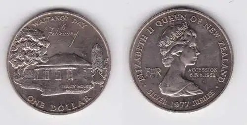 1 Dollar Kupfer Nickel Münze Neuseeland 25.Regierungsjubiläum 1977 (101860)