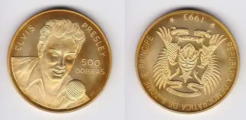 500 Dobras Münze Saint Thomas et Prince Sao Tome and Principe 1993 Elvis(155470)