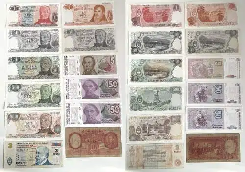 12 Banknoten Argentinien Argentina 1 & 500 Pesos teils bankfrisch UNC (155347)