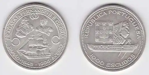1000 Escudos Silber Münze Portugal 1996 Fregatte Don Fernando II e Gloria/155794