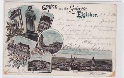 906685 Lithographie Ak Gruss aus der Lutherstadt Eisleben 1900
