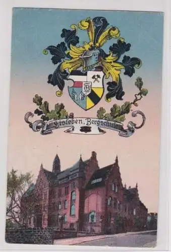 906796 Wappen Ak Eisleben Bergschule 1920