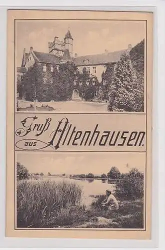 85431 Mehrbild Ak Gruss aus Altenhausen - Schloss und Teich