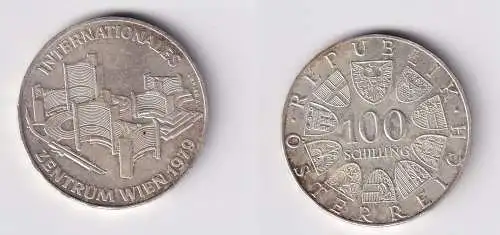 100 Schilling Silber Münze Österreich 1979 Internationales Zentrum Wien (165634)