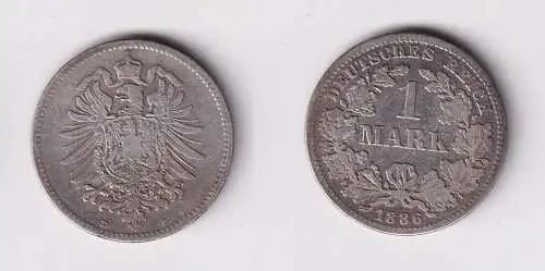1 Mark Silber Münze Deutschland Kaiserreich 1886 D Jäger Nr.9 f.ss (156621)