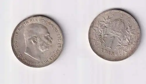 1 Krone Silber Münze Österreich 1915 ss (148213)