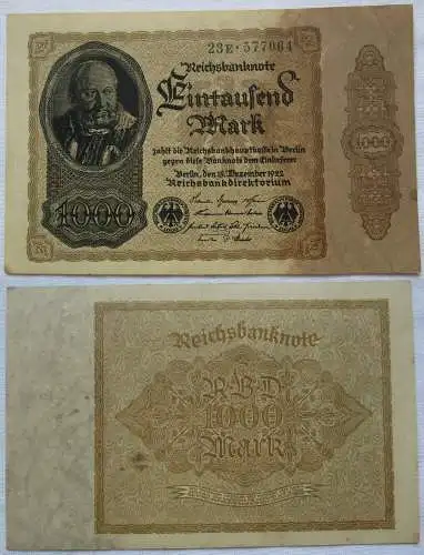 1000 Mark Banknote Deutsches Reich 15.12.1922 Rosenberg 81 (1513109)