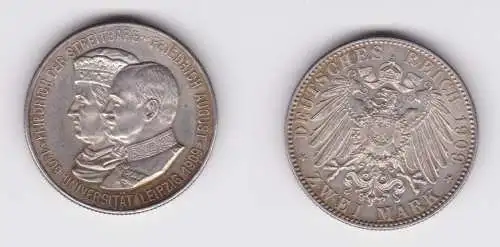 2 Mark Silbermünze Sachsen Universität Leipzig 1909 Jäger 138 vz+ (162464)