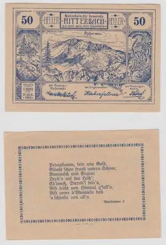 50 Heller Banknote Mitterbach 01.06.1920 (132081)