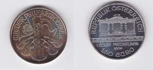 1,5 Euro Silbermünze Österreich 2008 Philharmoniker 1 Unze Feinsilber (124265)
