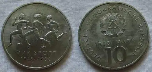 DDR Gedenk Münze 10 Mark 40 Jahre DDR Sport 1988 (143199)