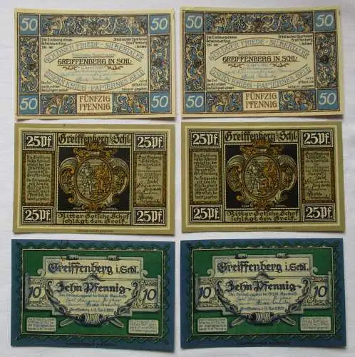 6 Banknoten Notgeld Stadt Greiffenberg in Schlesien 1920 (110500)