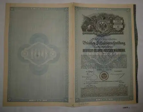 100 Gulden Prämien-Schuldverschreibung Boden-Credit-Anstalt Wien 1889 (126975)