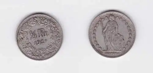 1/2 Franken Silber Münze Schweiz 1920 B (124428)