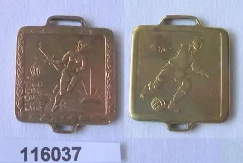 Seltene alte Bronze Medaille Olmypische Spiele Fußballspieler (116037)