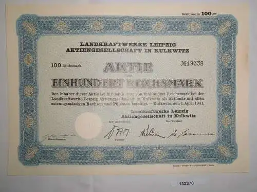 100 Reichsmark Schuldverschreibung Landkraftwerke Leipzig AG 1.4.1941 (132370)