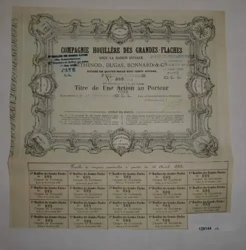 4800 Aktien Compagnie Houillère des Grandes-Flaches Rive-de-Gier 1873 (128144)