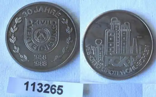 DDR Medaille VEB PCK "Otto Grotewohl" Böhlen Zivilverteidigung 1988 (113265)