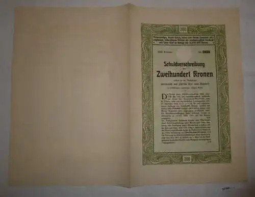 200 Kronen Schuldverschreibung Anlehen Landeshauptstadt Innsbruck 1910 (127440)