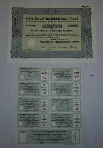 100 RM Aktie Meißner Ofen- und Porzellanfabrik (vorm.C.Teichert) 1934 (131554)