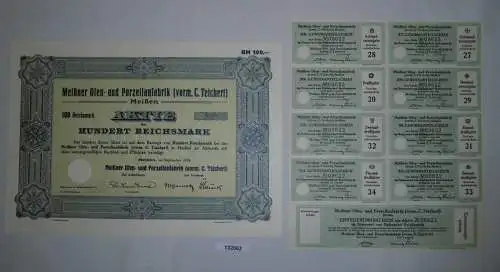 100 RM Aktie Meißner Ofen- und Porzellanfabrik (vorm.C.Teichert) 1934 (132063)