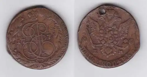 5 Kopeke Kupfer Münze Russland 1779 Katharina II. (142532)