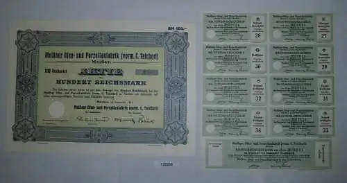 100 RM Aktie Meißner Ofen- und Porzellanfabrik (vorm.C.Teichert) 1934 (132230)