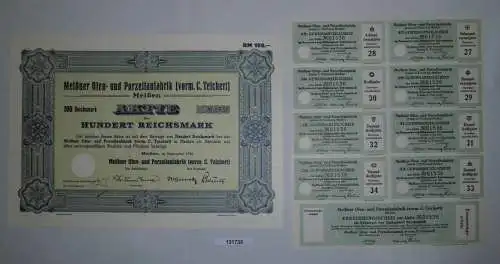 100 RM Aktie Meißner Ofen- und Porzellanfabrik (vorm.C.Teichert) 1934 (131735)