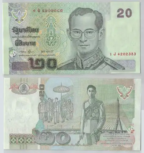 20 Baht Banknote Thailand (2003) Pick 109 kassenfrisch (138789)