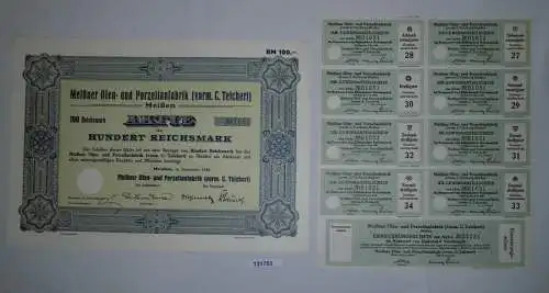 100 RM Aktie Meißner Ofen- und Porzellanfabrik (vorm.C.Teichert) 1934 (131753)