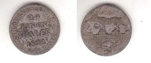 1/24 Taler Silber Münze Anhalt Bernburg 1822 HS (116075)