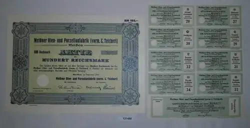 100 RM Aktie Meißner Ofen- und Porzellanfabrik (vorm.C.Teichert) 1934 (131498)