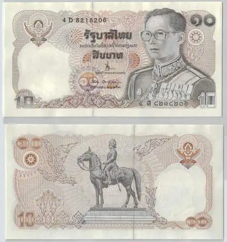 10 Baht Banknote Thailand (1980) Pick 87 kassenfrisch (119711)