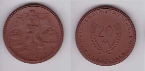 20 Mark Notgeld Münze Meissen Reichsheimstättenbund Ostsachsen 1921 (130674)