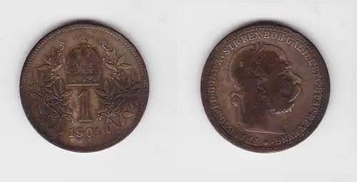 1 Krone Silber Münze Österreich 1901 (133455)
