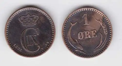 1 Öre Kupfer Münze Dänemark 1891 (132187)