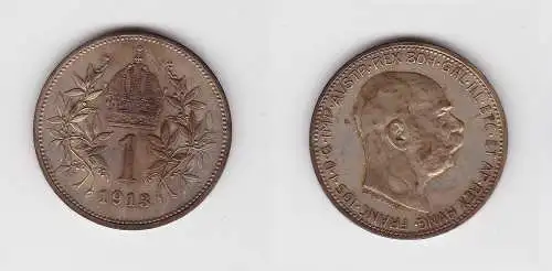 1 Krone Silber Münze Österreich 1913 (133625)