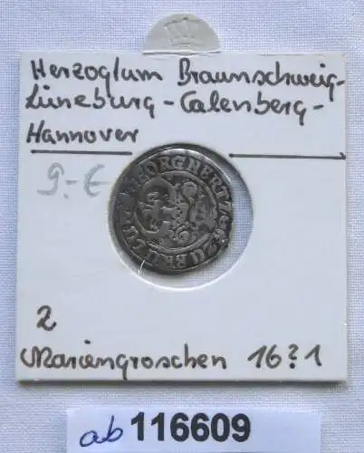 2 Mariengroschen Silber Münze Herzogtum Braunschweig Lün.Cal.Han. 1641 (116609)