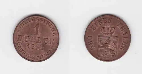 1 Heller Kupfer Münze Hessen Kassel 1864 f. prfr. (130413)