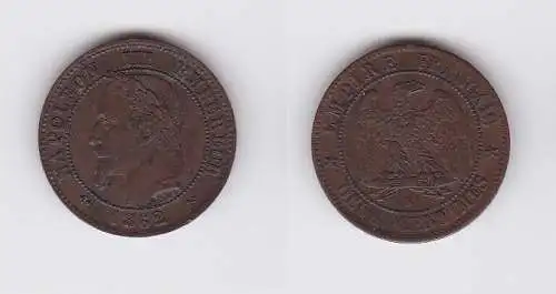 2 Centimes Kupfer Münze Frankreich 1862 K (122958)