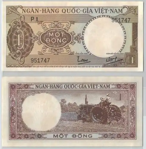 1 Dong Banknote South Vietnam (1964) Pick 15 fast UNC (135166)