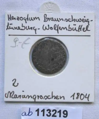 2 Mariengroschen Silber Münze Herzogtum Braunschweig Lüneburg Wolf.1634 (113219)