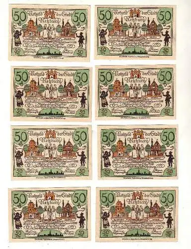 8 Banknoten 50 Pfennig Notgeld Sparkasse der Stadt Rehburg 1921 (116594)