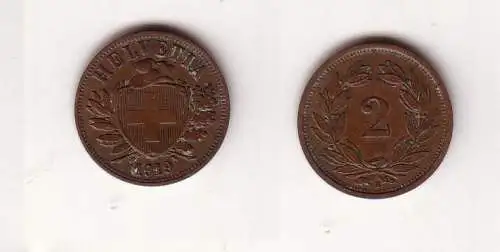 2 Rappen Kupfer Münze Schweiz 1919 B (115599)
